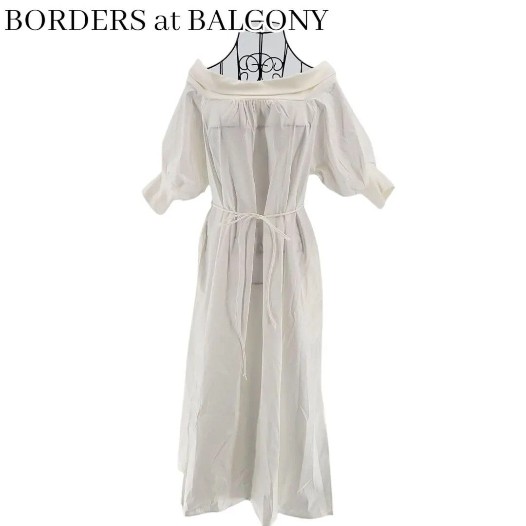 BORDERS at BALCONY ボーダーズアットバルコニー オフショルダードレス ワンピース ホワイト