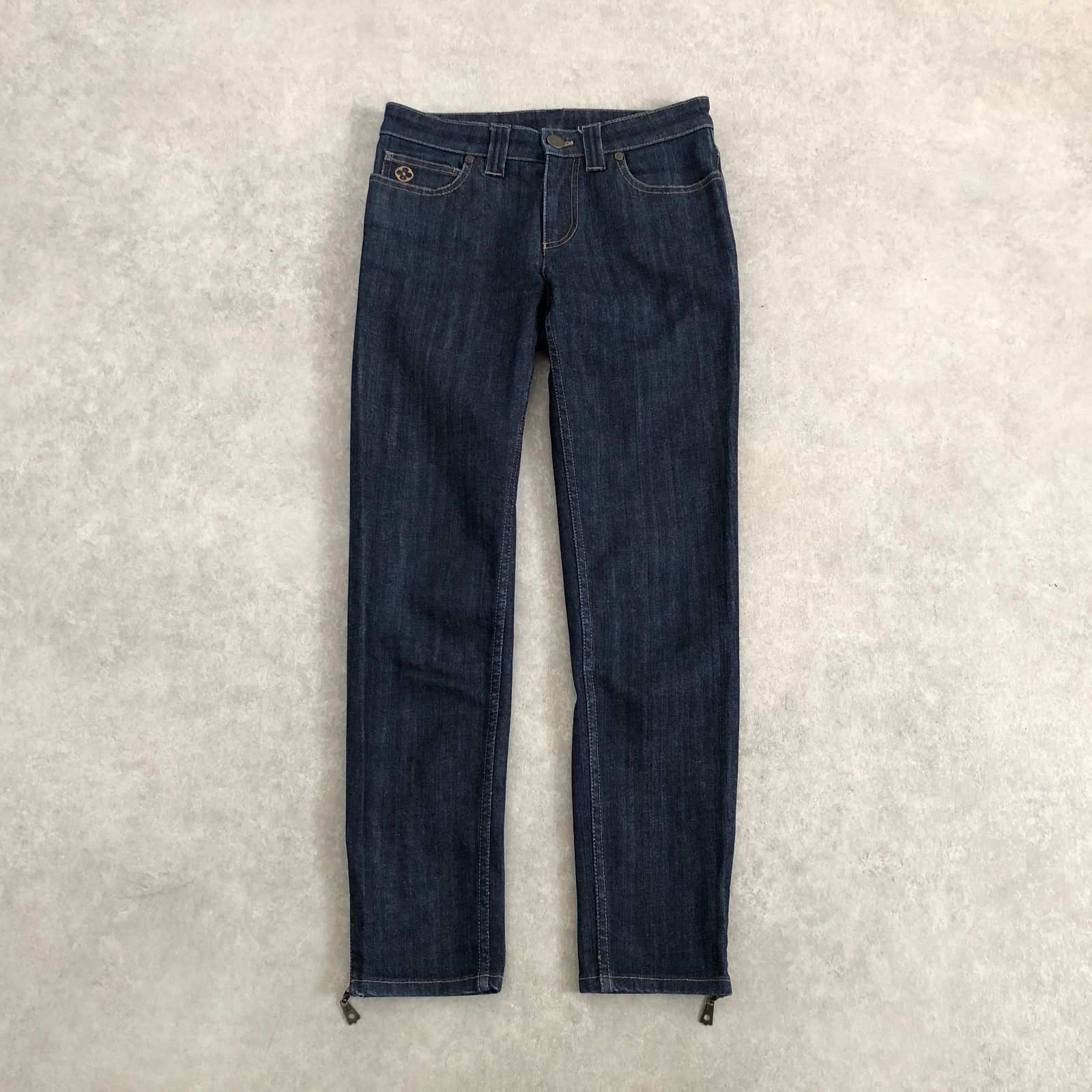 LOUIS VUITTON size36 裾ZIP ストレート デニム パンツ ルイヴィトン