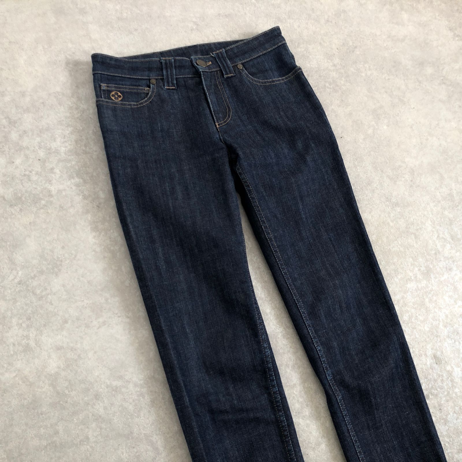 LOUIS VUITTON size36 裾ZIP ストレート デニム パンツ ルイヴィトン