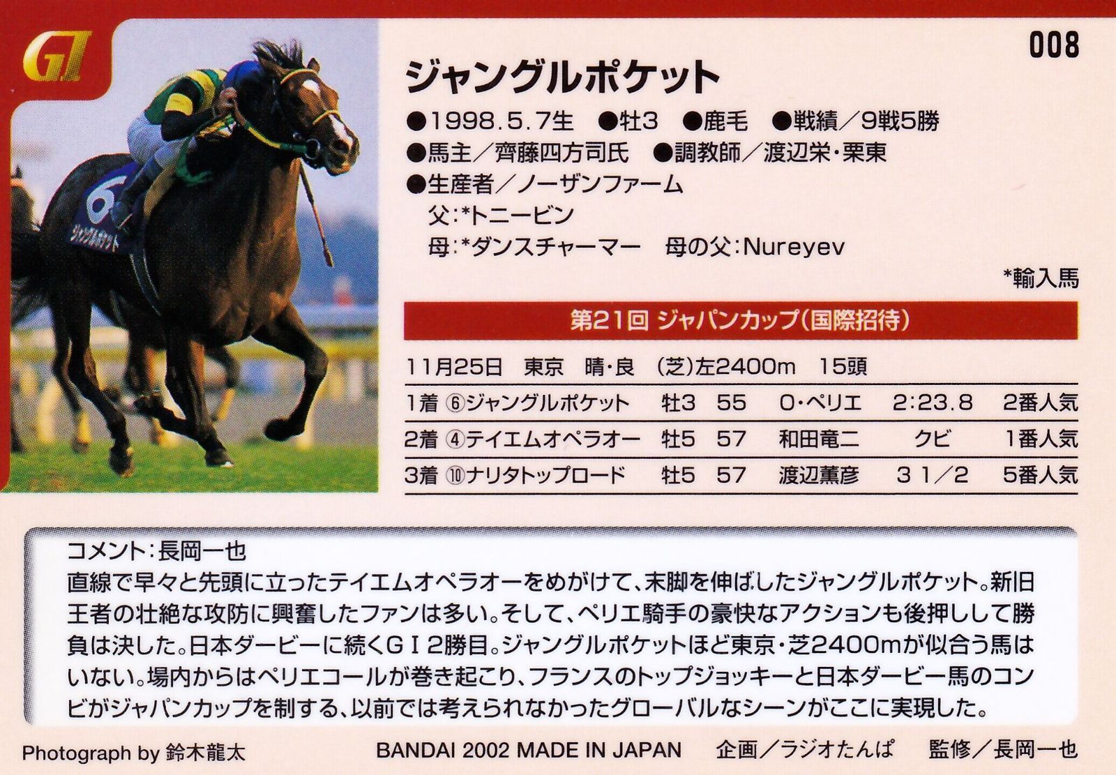 ジャングルポケット：第21回 ジャパンカップ「サラブレッドカード 01年
