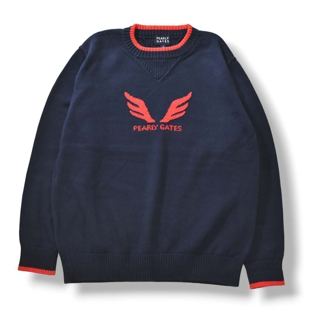 パーリーゲイツ PEARLY GATES コットンニット セーター 1 紺 - メルカリ
