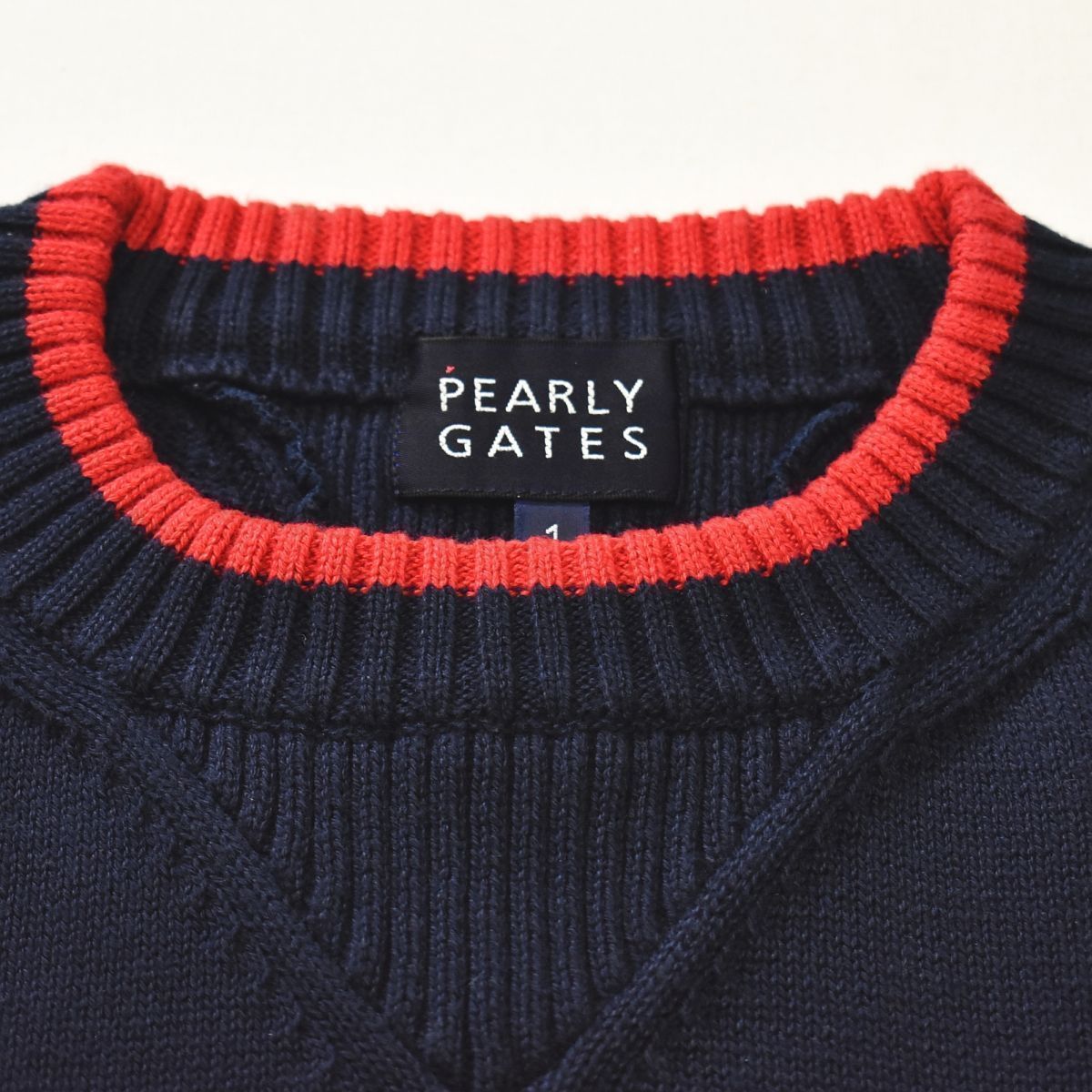パーリーゲイツ PEARLY GATES コットンニット セーター 1 紺 - メルカリ