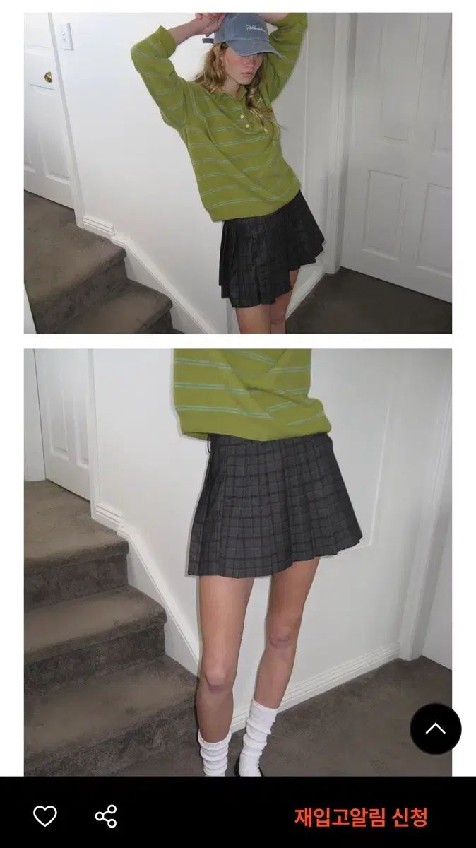 WITHOUTSUMMER チェック スカート Check pleats skirt