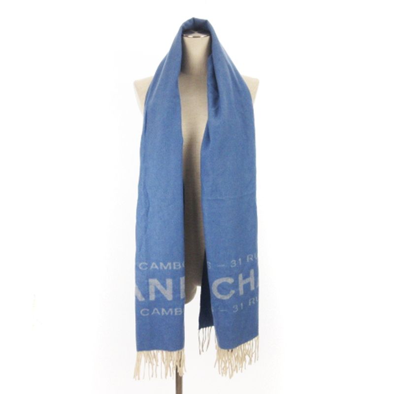 シャネル CHANEL マフラー ストール フリンジ ロゴ ココマーク