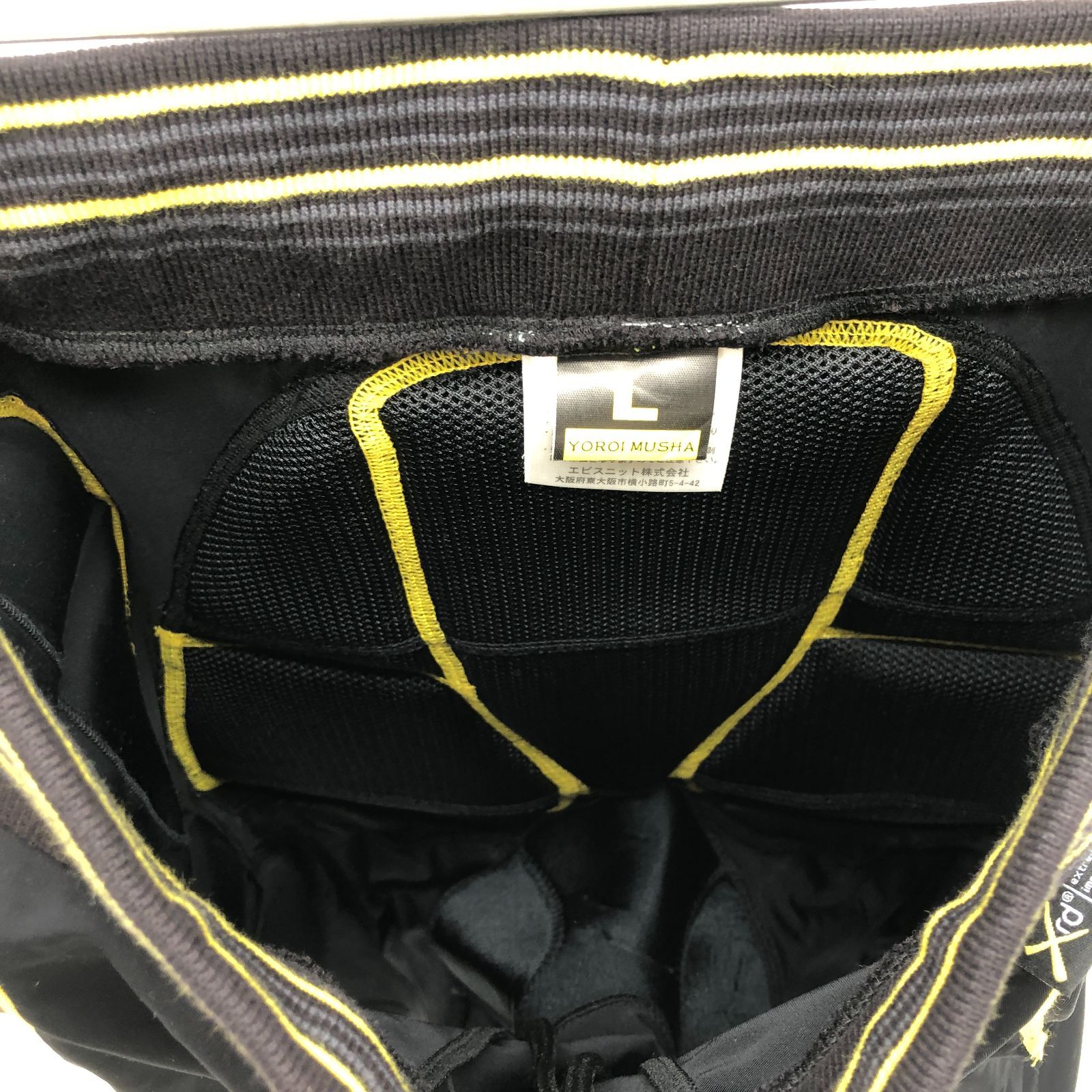 YOROI MUSHA ヒップガード Lサイズ 黒/黄色 YOROI MUSHA ヒップガード