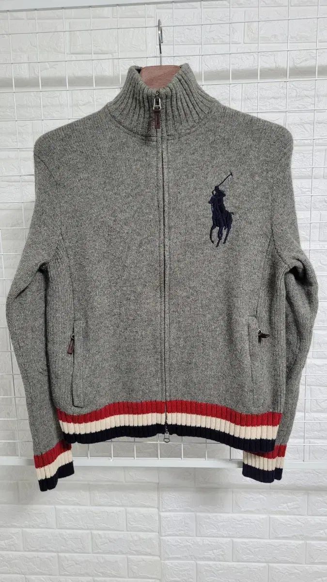 M ポロラルフローレン 斗山90's グレー ツーウェイジッパー ラムウール