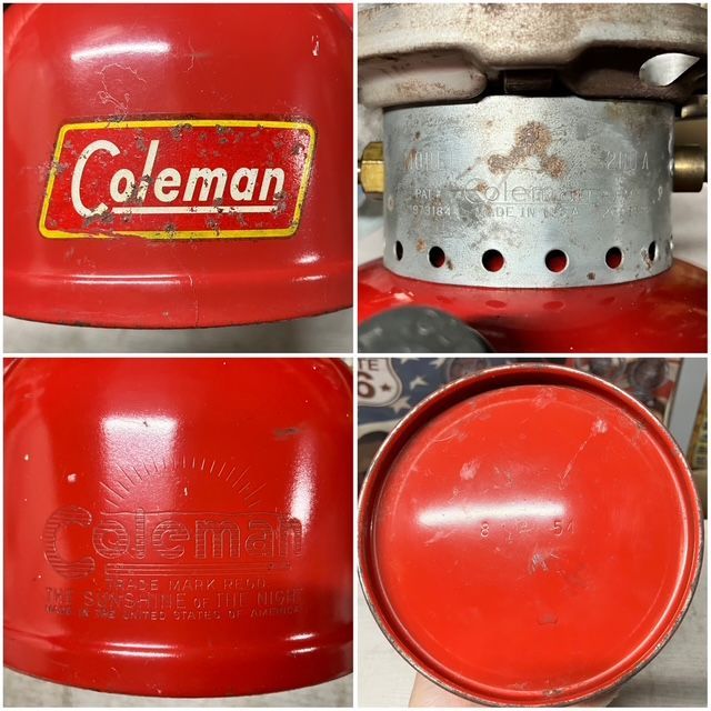 コールマン Coleman ランタン 1954年8月 200A イエローボーダー 美品