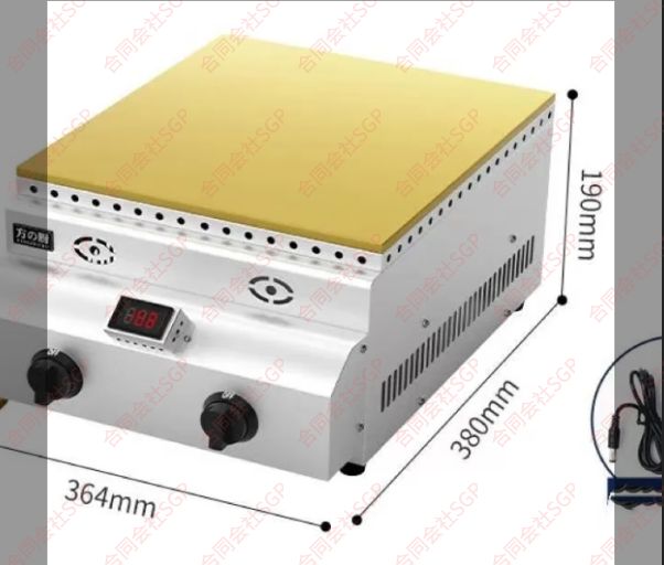 蓋付き業務用スフレマシン ノンスティックドーナツメーカーワッフルアイロンマシン ガスカウンタートップどら焼き製造機 リアルタイム温度表示 家庭用キッチンレストランベーカリー用