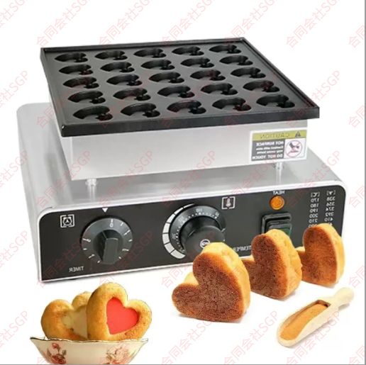ハート形 ベビーカステラメーカー ワッフルメーカー ケーキ 25ピース 業務用 単相 1 0０V