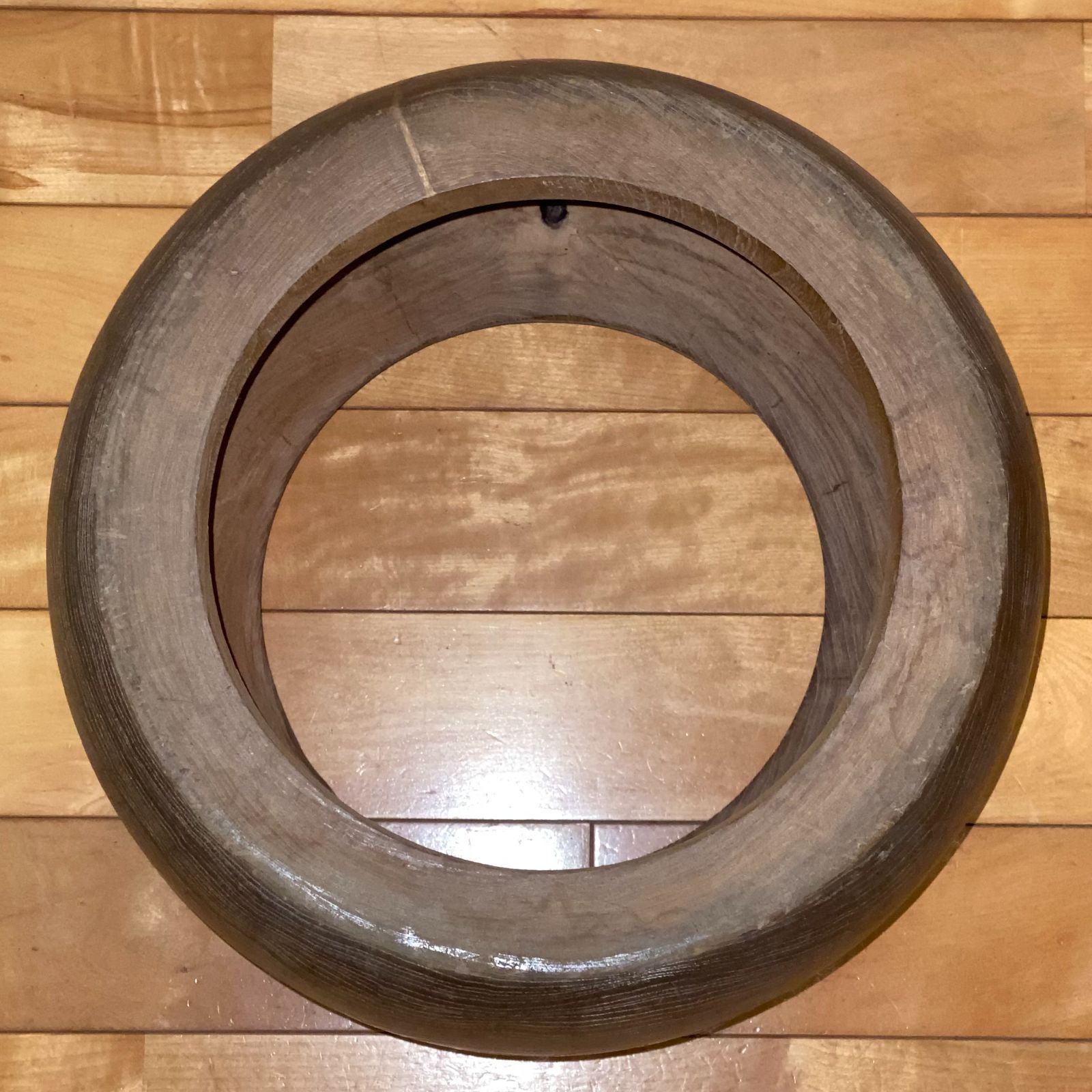 火鉢 木製 銅炉付 五徳付 金網付 直径約38cm H約23cm 送料込み