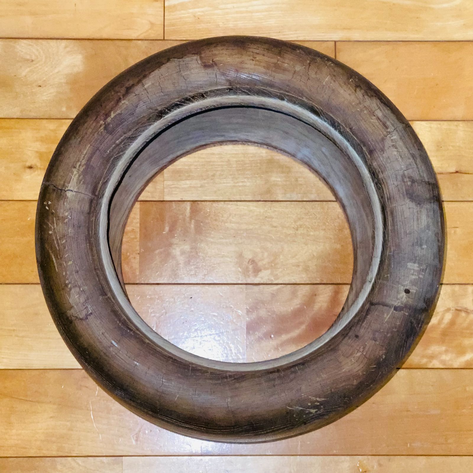 火鉢 木製 銅炉付 五徳付 金網付 直径約38cm H約23cm 送料込み