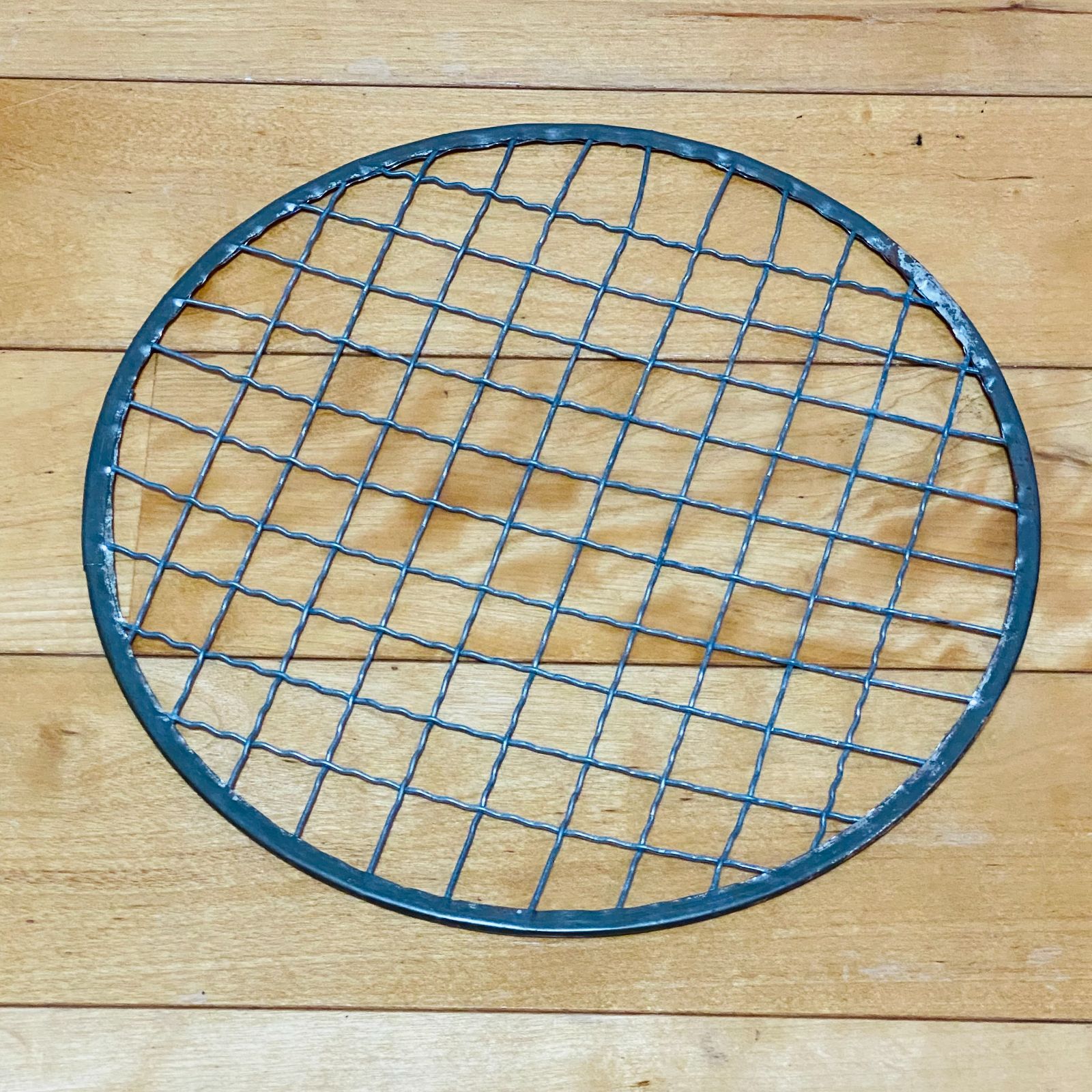 火鉢 木製 銅炉付 五徳付 金網付 直径約38cm H約23cm 送料込み