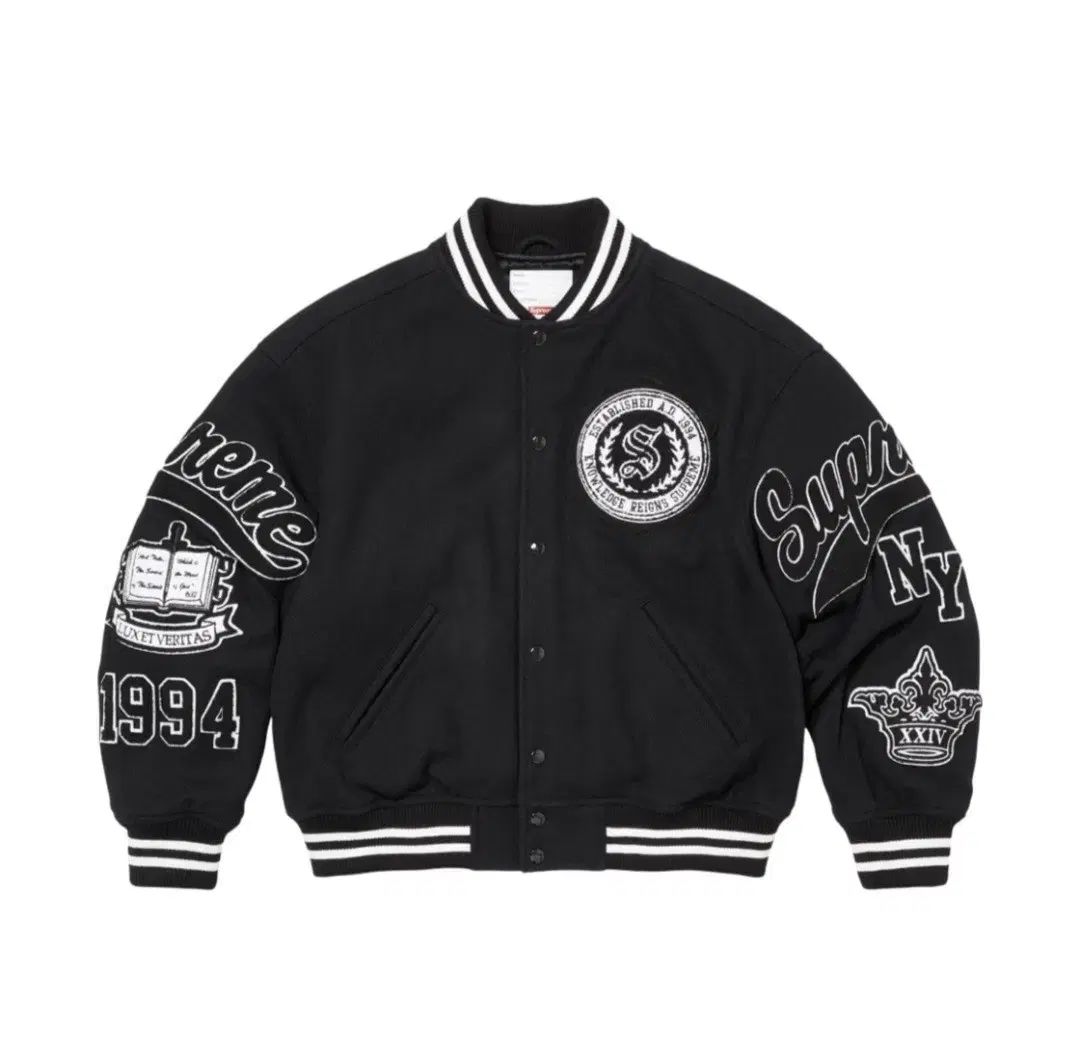 Supreme Veritas Varsity Jacket Lサイズ Supreme Veritas Varsity Jacket Black - 24FW - メルカリ