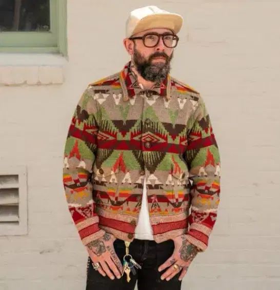 RRL ネイティブ　ジャケット　美品　XL RRL ダブルアールエル カシミア ミックスド ネイティブ ウール