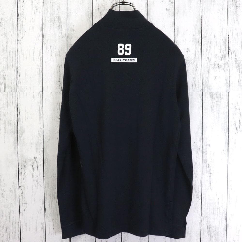 PEARLYGATESパーリーゲイツ モックネック長袖Tシャツ ストレッチロンT