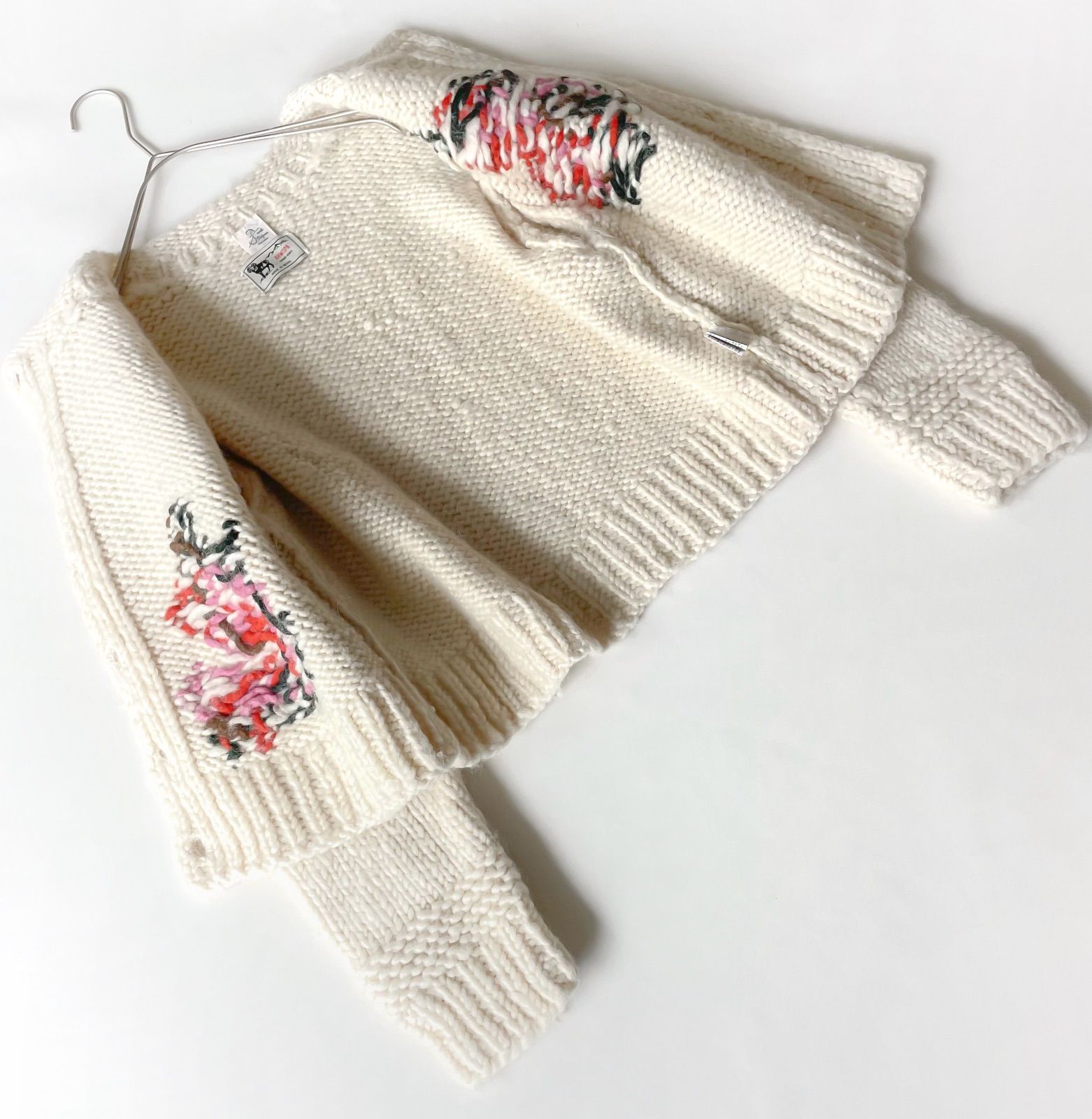 Dot&amp;StripesCHILD ネパール太ギルボックスインターシャカーディガン Dot&Stripes Child Woman ネパール太ギルボックスインターシャプル