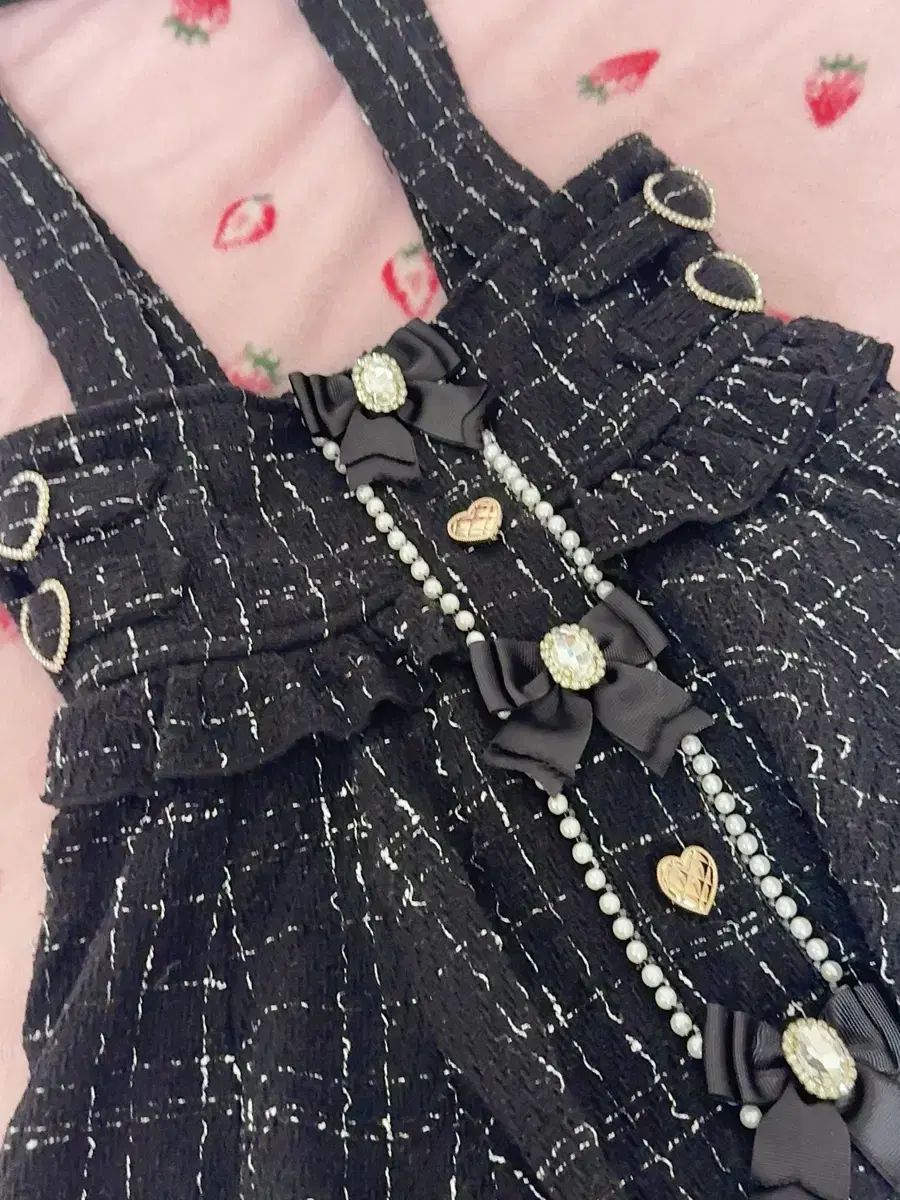 リズリサ ツイード サスペンダー スカパン ブラック 量産型 地雷系