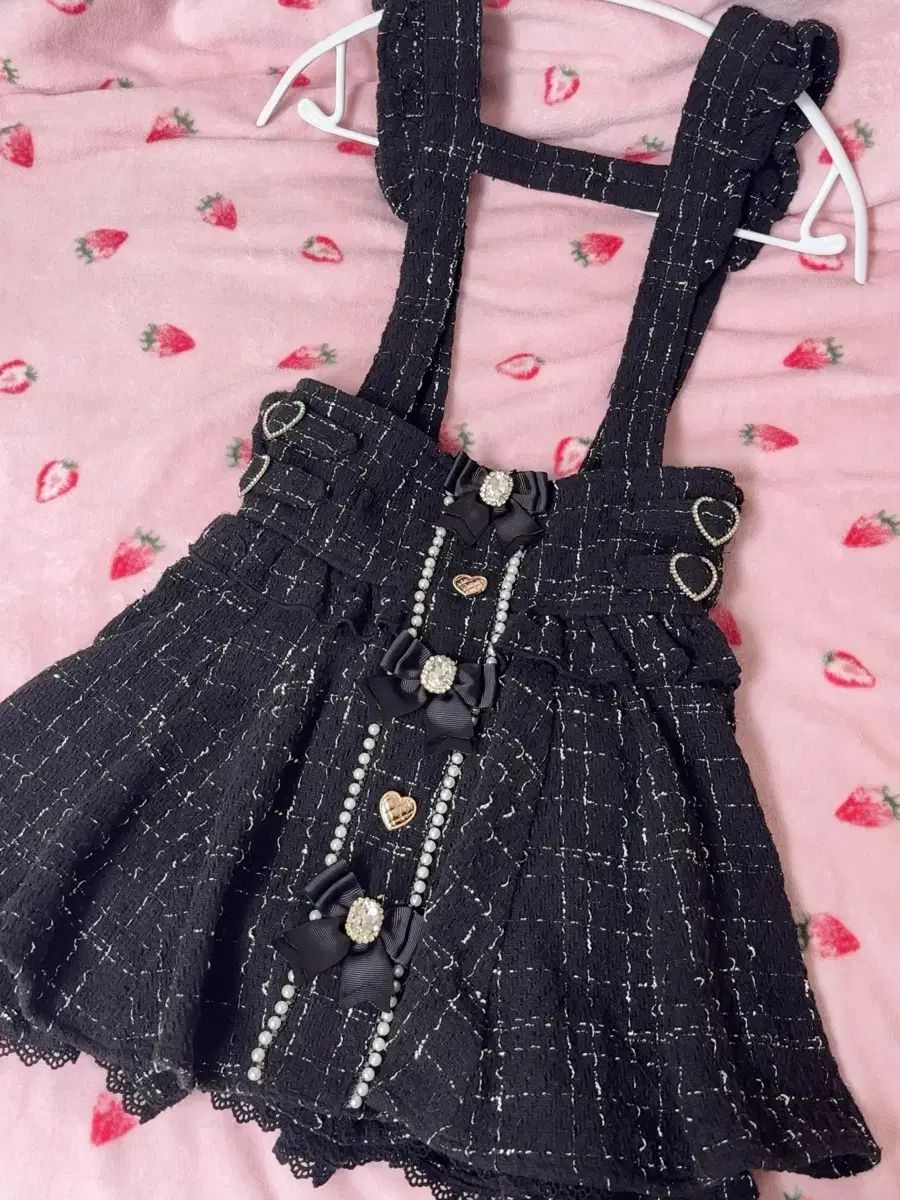 リズリサ ツイード サスペンダー スカパン ブラック 量産型 地雷系