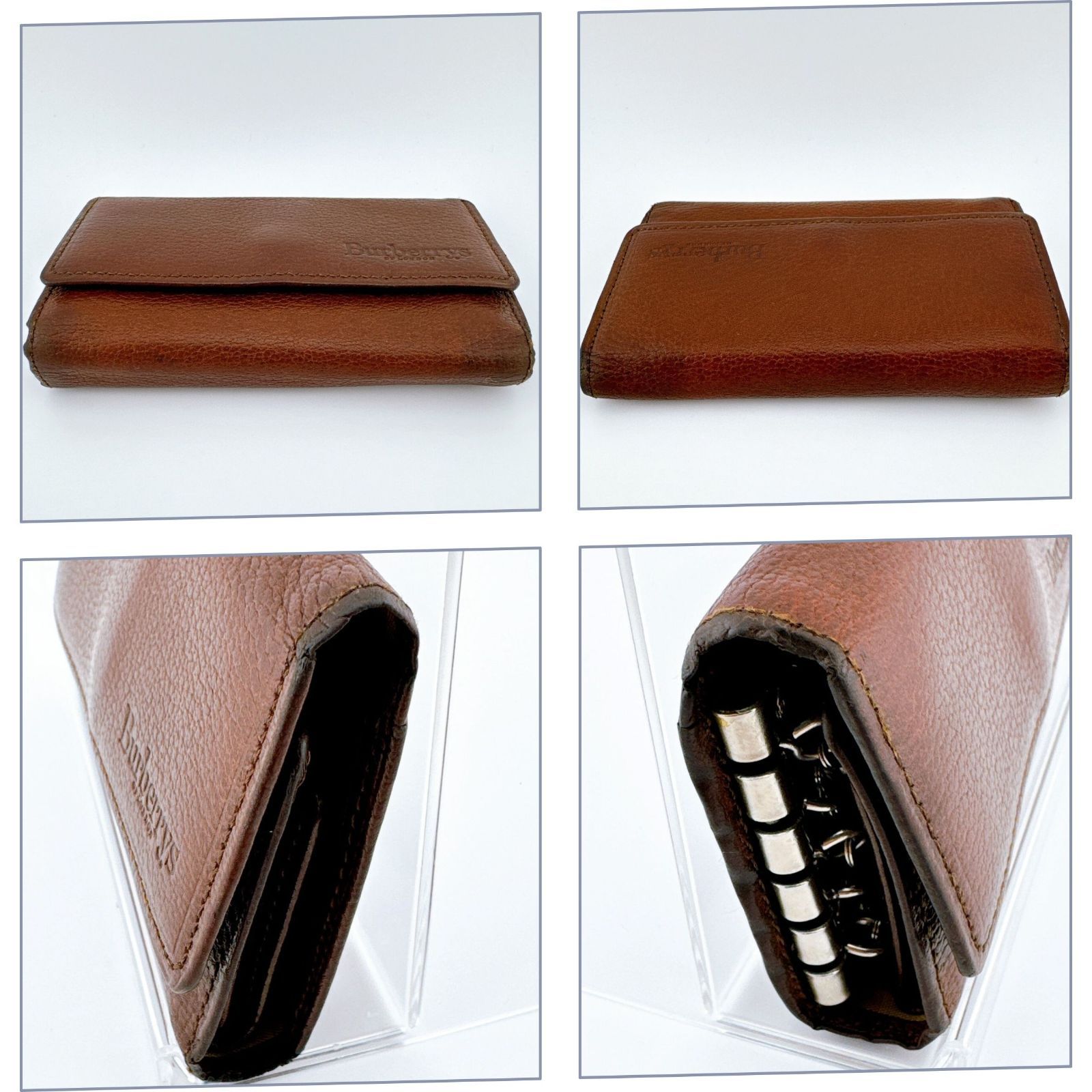 新品同様★バーバリー 5連キーケース ノバチェック ダークブラウン ユニセックス Burberrys バーバリーズ キーケース 5連 ノバチェック 革 レザー