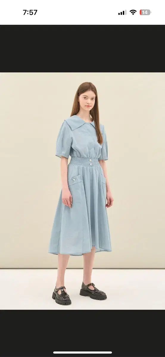 ハンサム SJ ウエストゴム ワンピース