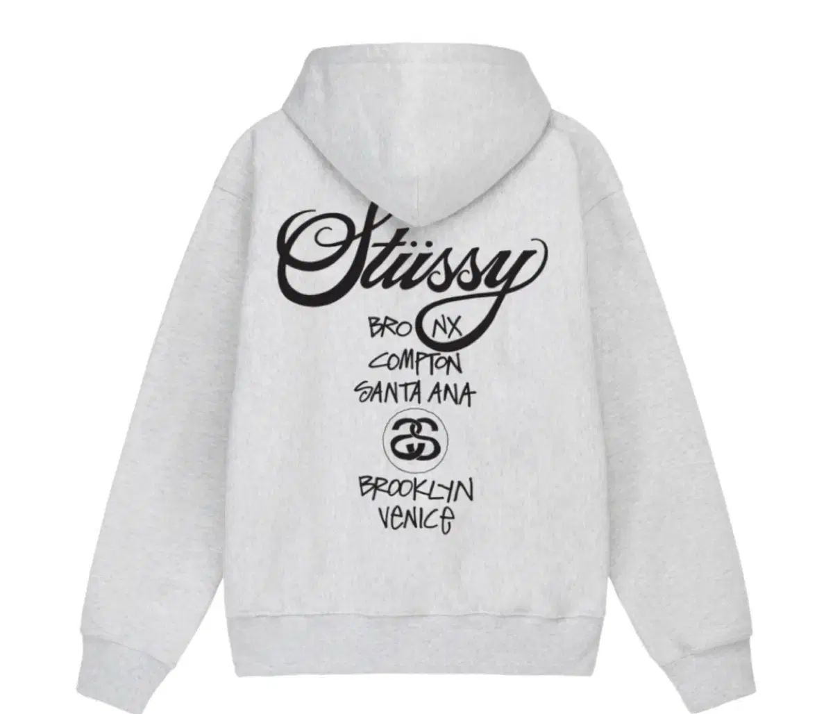 STUSSY WORLD TOUR フーディー アッシュヘザー S