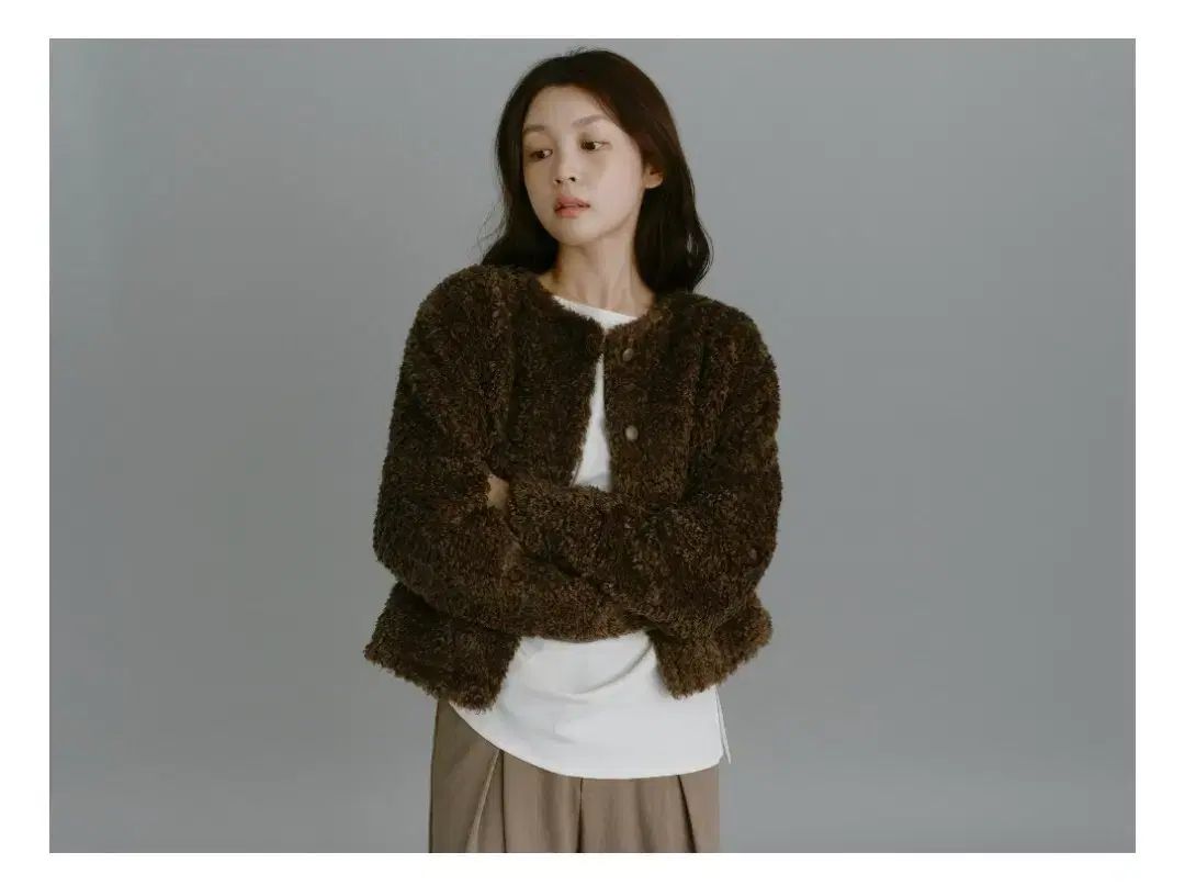 UJE Teddy ファー ジャケット ブラウン S