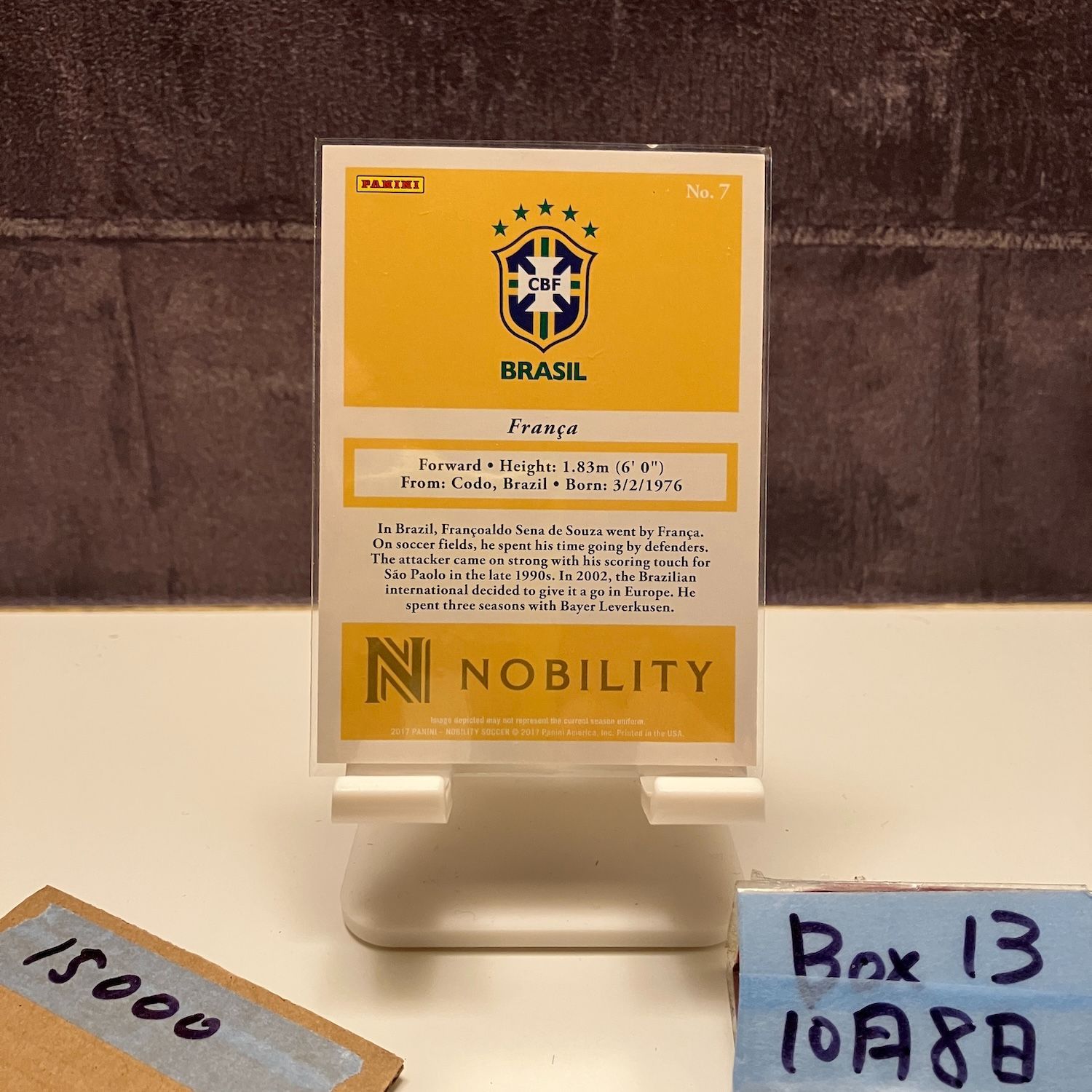 2017 Panini Nobility Franca 04 10 Brazil Yellow カード