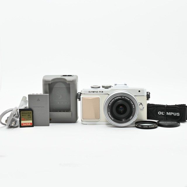 美品＞ OLYMPUS PEN Lite E-PL7 14-42mm EZレンズキット シルバー