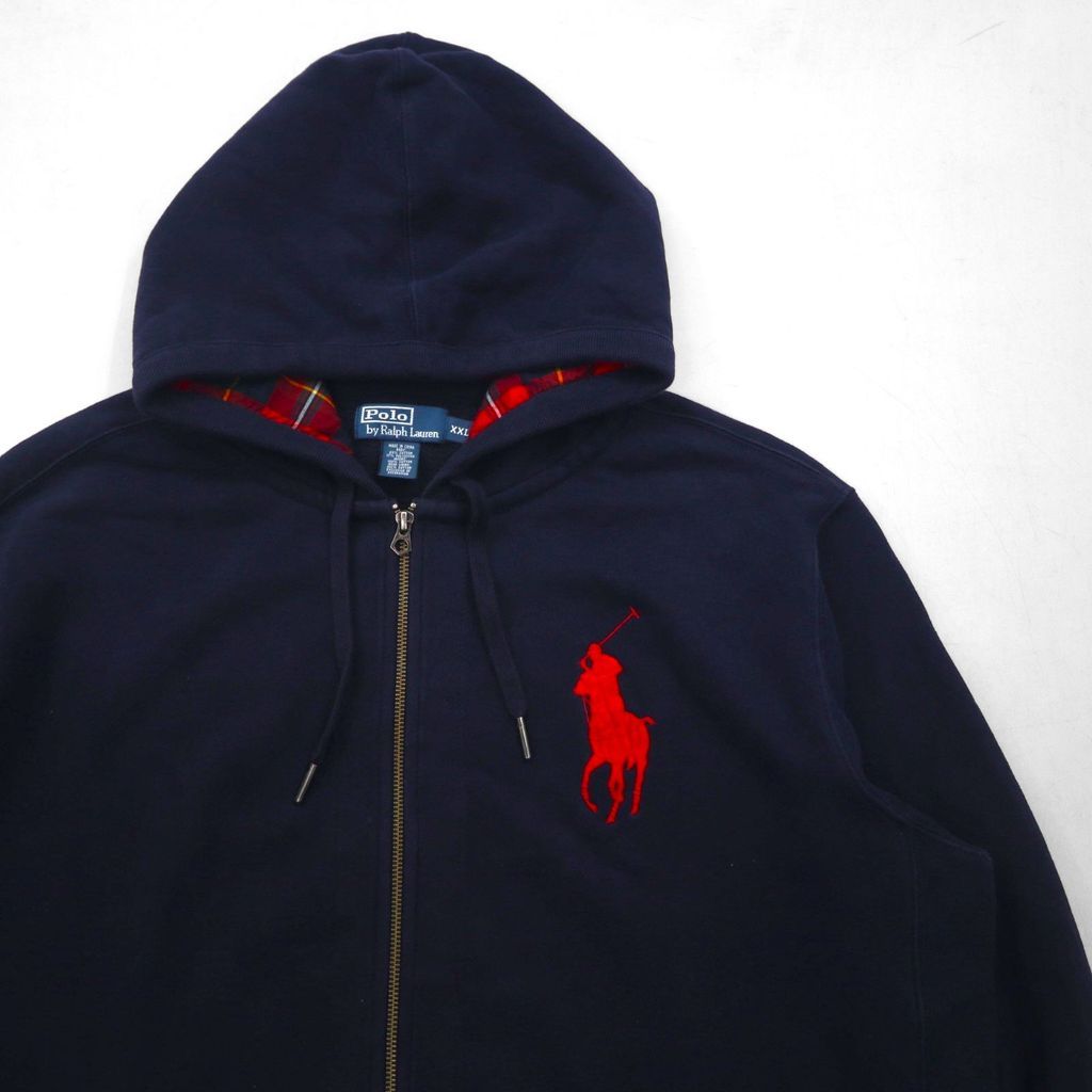 Polo Ralph Lauren 90年代 ビッグポニー 刺繍 リバースウィーブ ジップ