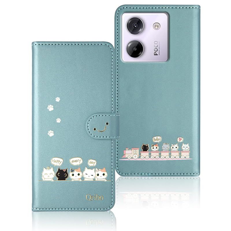 Qribo 適用の Xiaomi Poco M7 Pro ケース 手帳型 Poco M7 Pro 5G 手帳