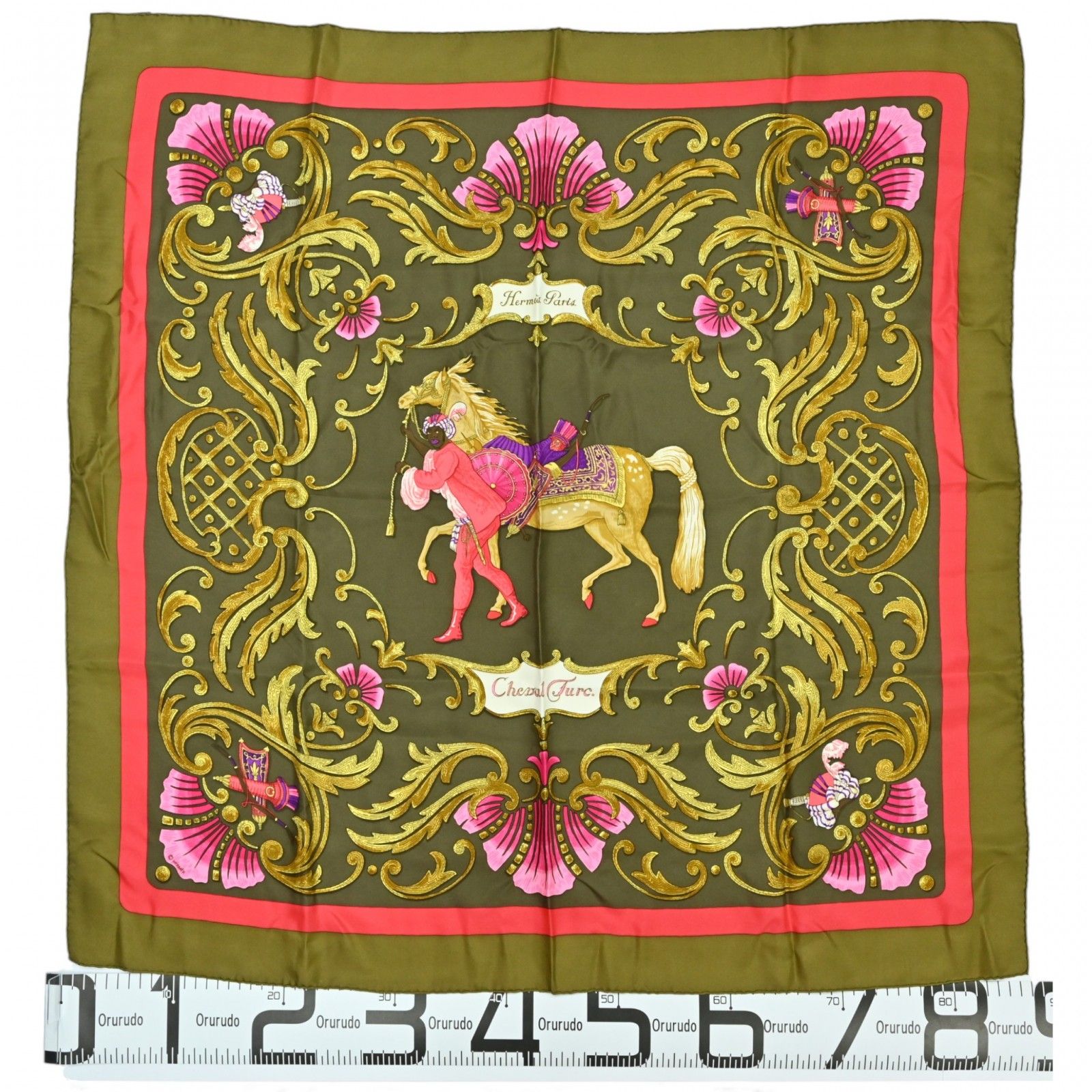 エルメス カレ90 スカーフ Cheval Turc トルコの馬 Aランク he9915sg