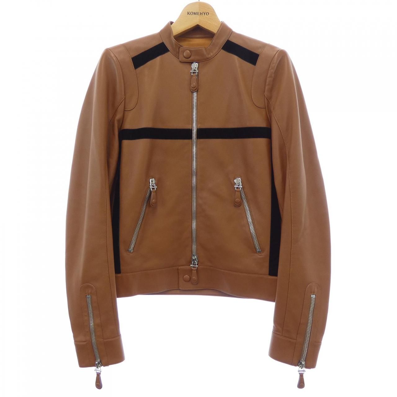 トッズ TOD S レザーライダースジャケット