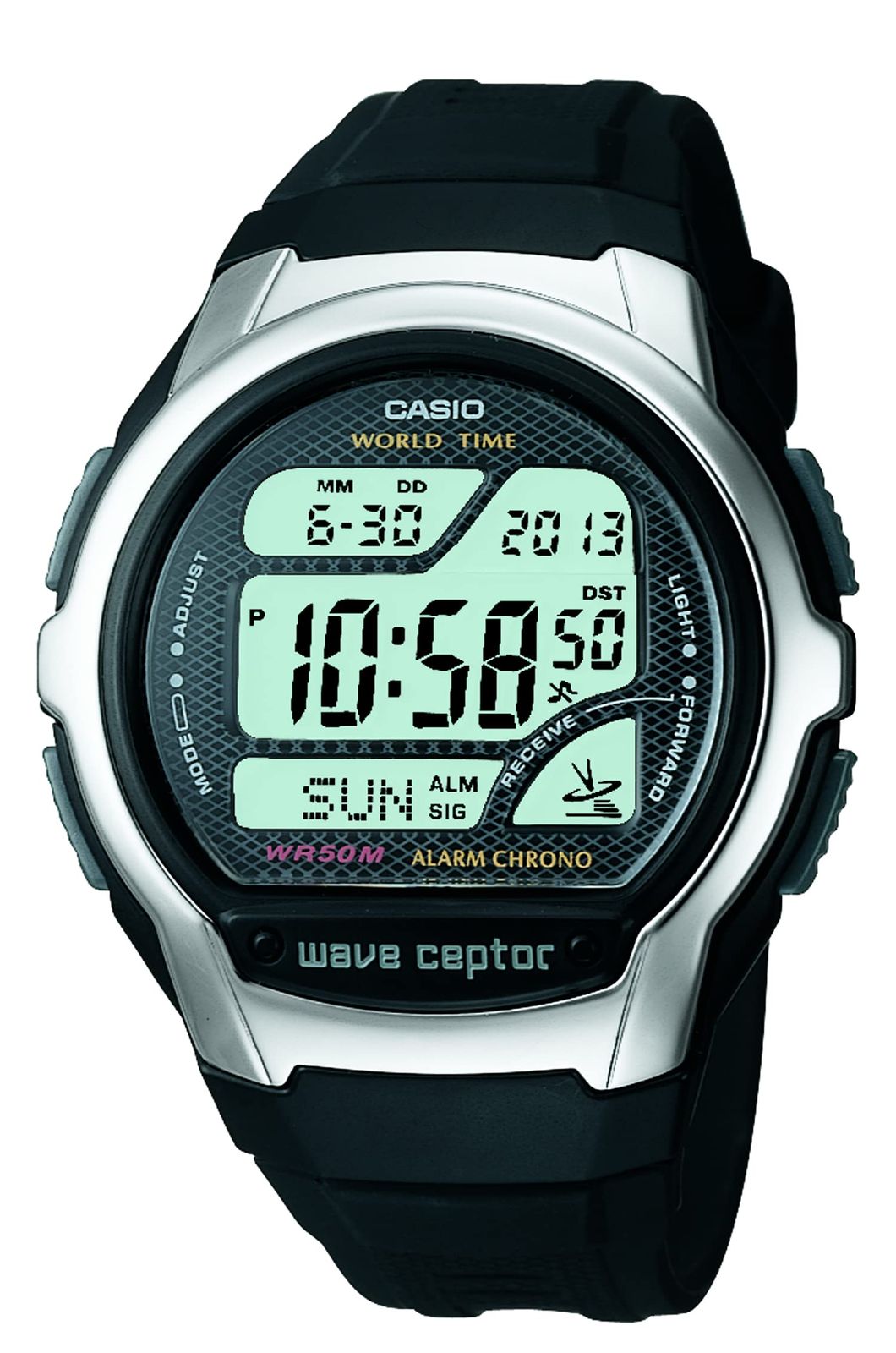 カシオ CASIO 腕時計 WAVE CEPTOR ウェーブセプター 電波時計 デジタルモデル WV 58 A 1 AV メンズ ブラック