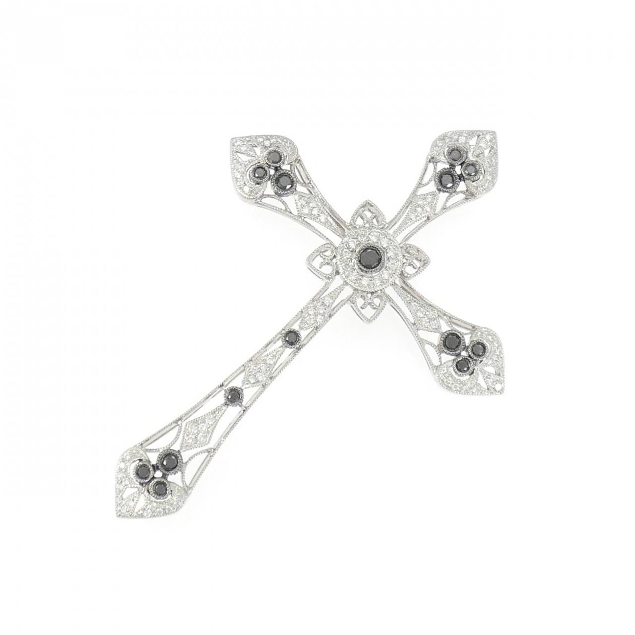 750 WG BG クロス ダイヤモンド ペンダント 0 37 CT