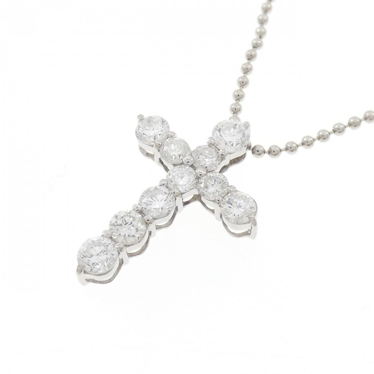 PT900/PT850 クロス ダイヤモンド ネックレス 1.00CT - メルカリ