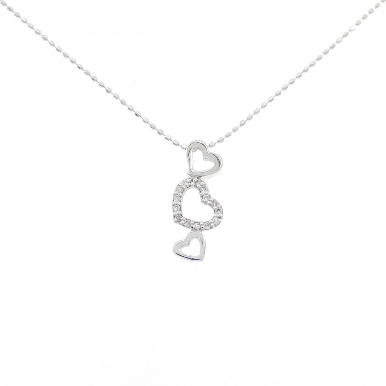 K10WG ハート ダイヤモンド ネックレス 0.08CT - メルカリ