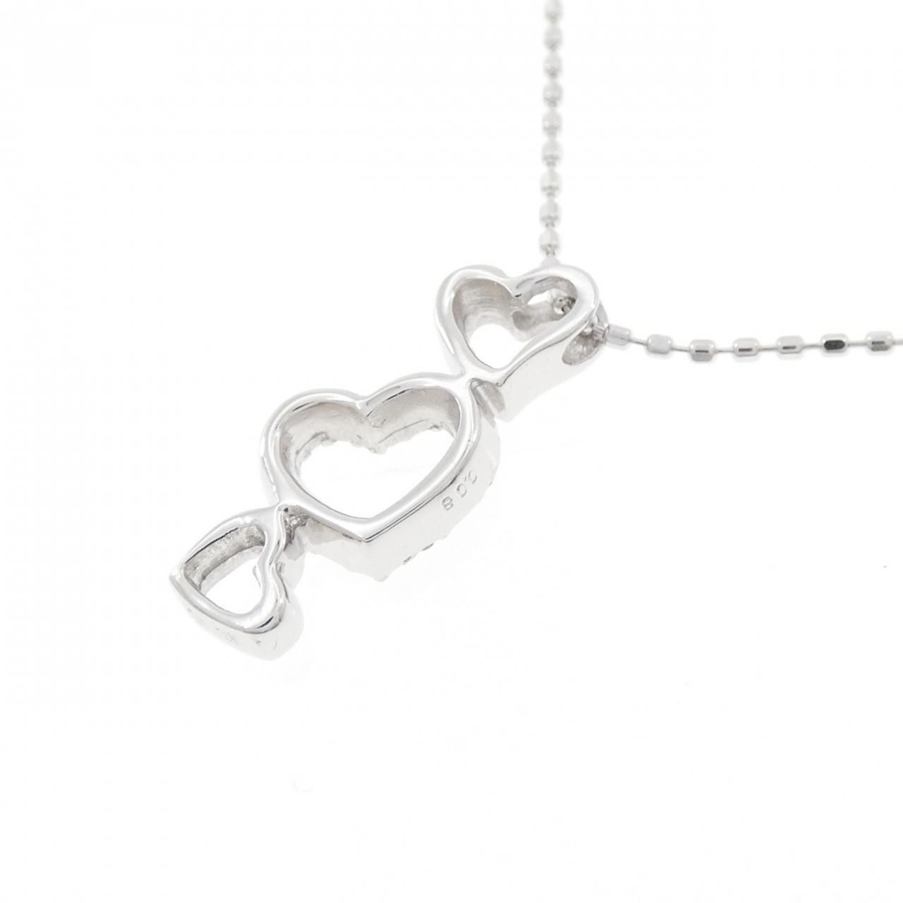 K10WG ハート ダイヤモンド ネックレス 0.08CT - メルカリ