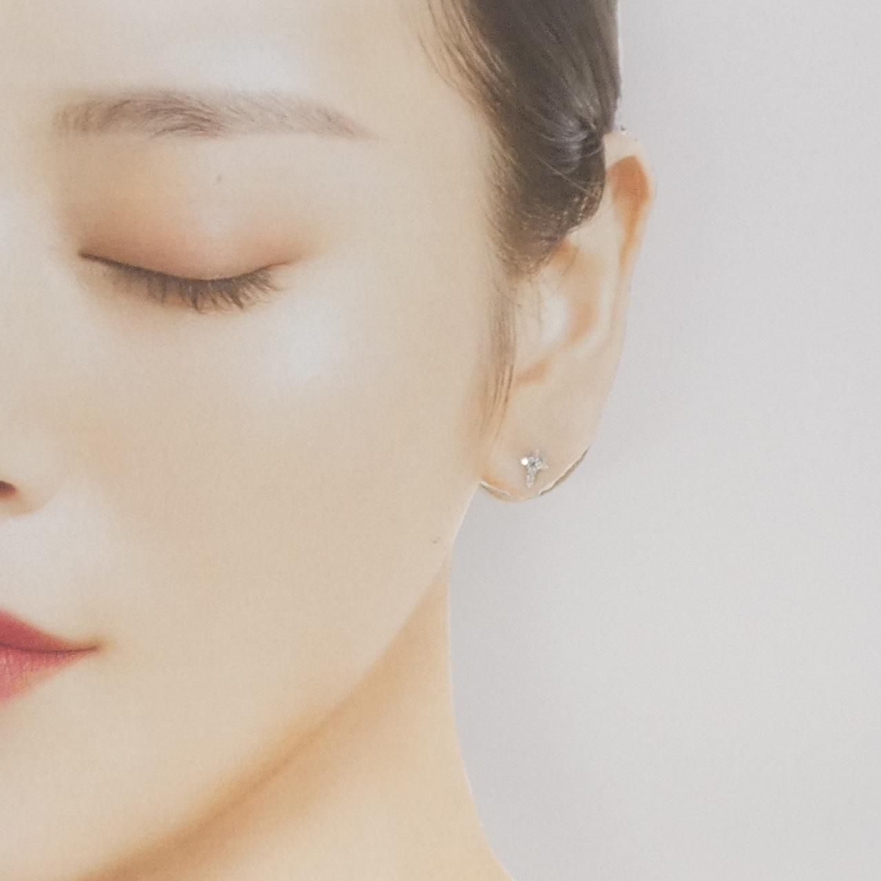 PT900 クロス ダイヤモンド ピアス 0.20CT - メルカリ