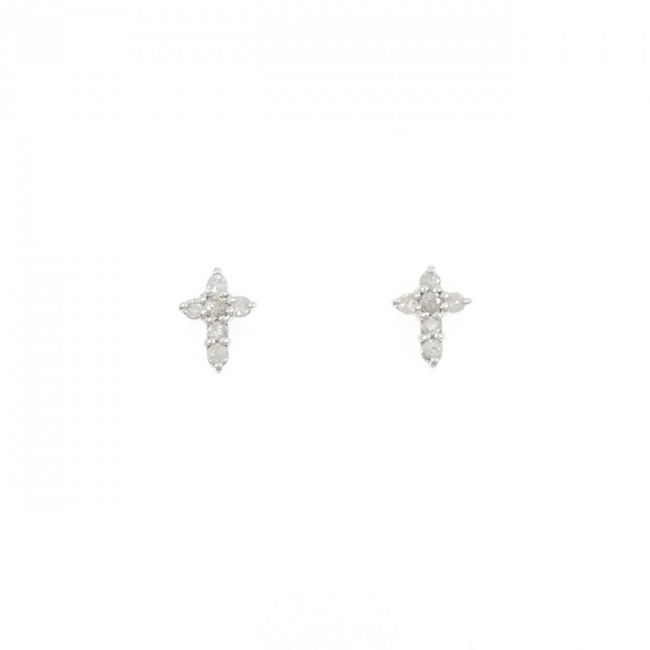 PT900 クロス ダイヤモンド ピアス 0.20CT - メルカリ