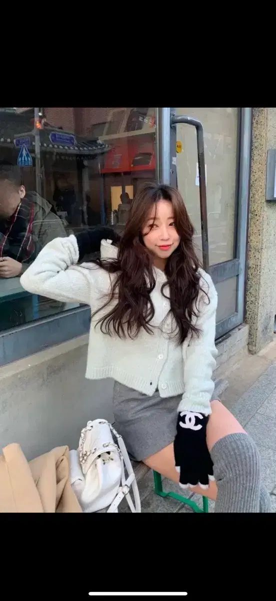 シエショップ パイナップル フード付きニット カーディガン ミント