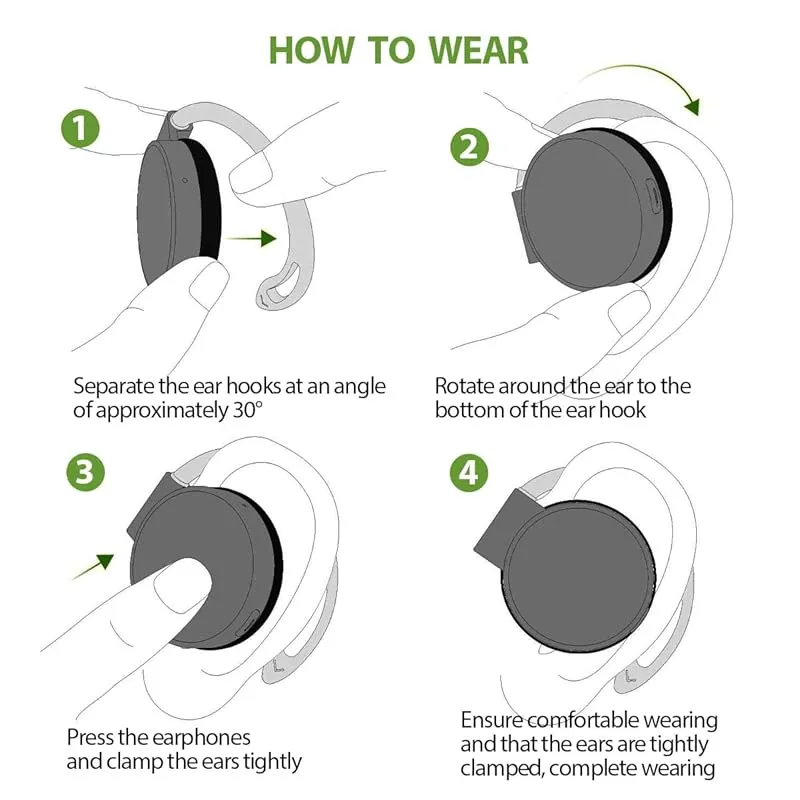 ワイヤレスイヤホン 耳掛け式 クリップヘッドホン Bluetooth 5.3