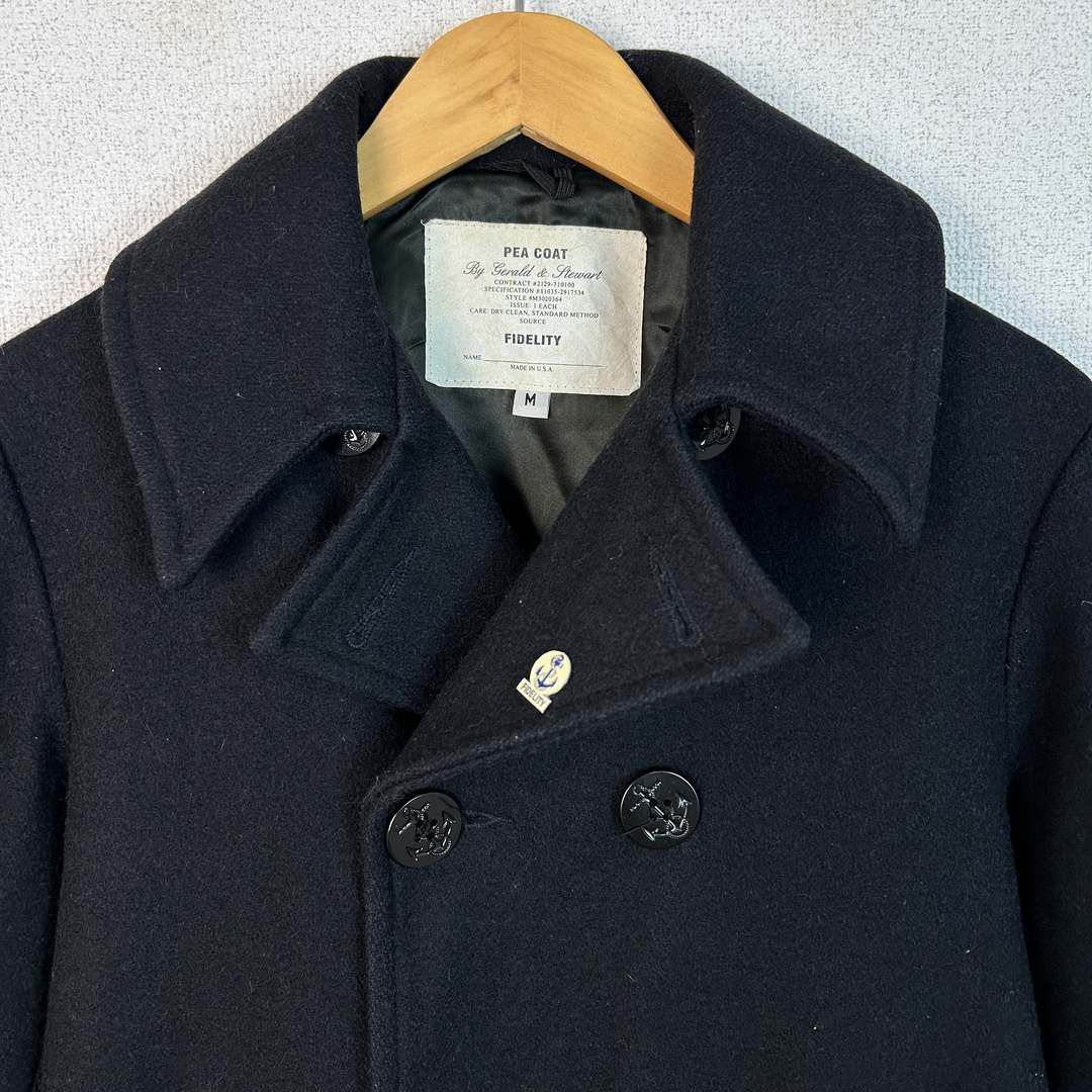 FIDELITY フィデリティ Pコート ピーコート メルトン ブラック Mサイズ メンズ 古着 アメカジ ストリート