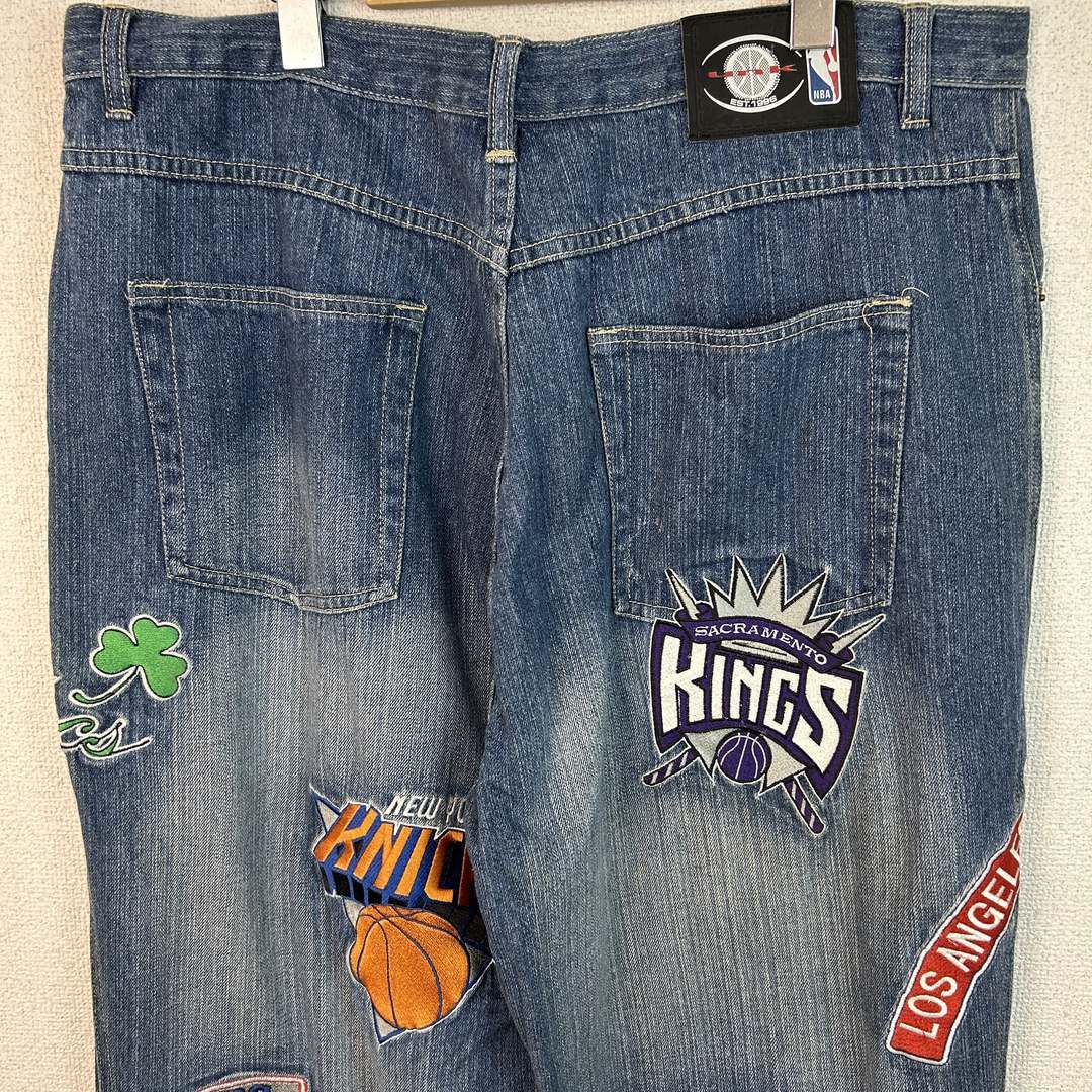 UNK アンク デニムパンツ ジーンズ NBAチームロゴ ワッペン 刺繍