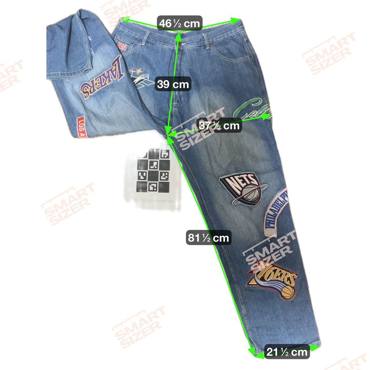 UNK アンク デニムパンツ ジーンズ NBAチームロゴ ワッペン 刺繍