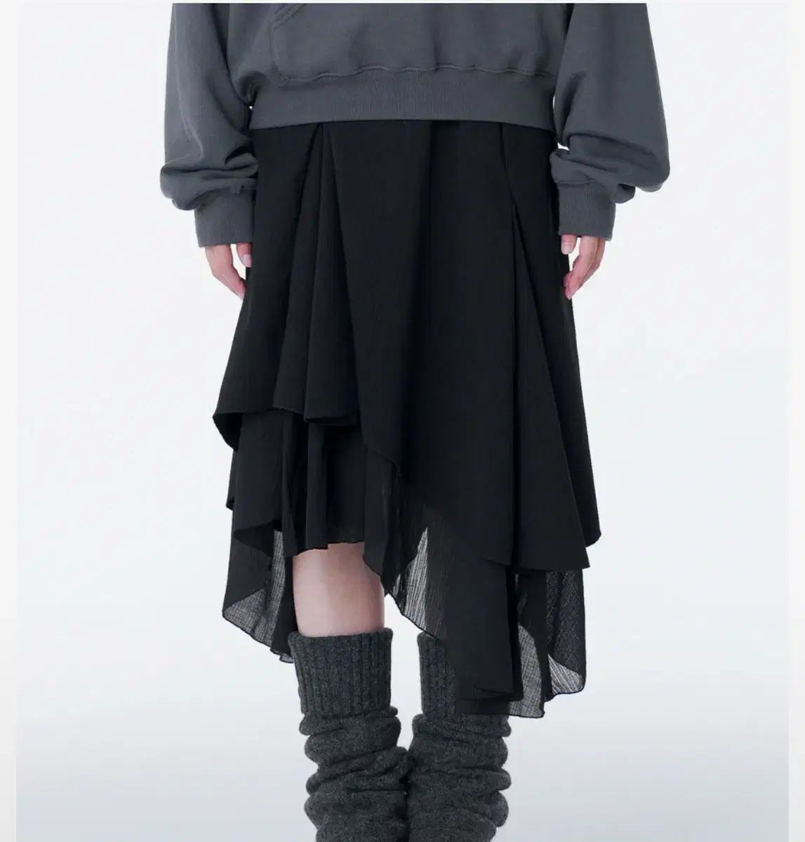 ミセキソウル アシンメトリー スカート Unbalanced layered skirt
