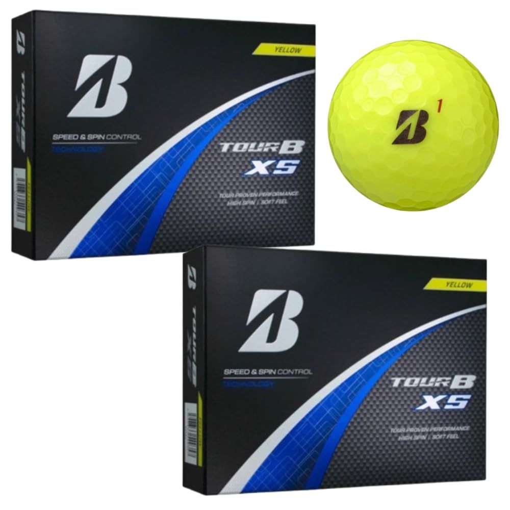 ２ダースセット ブリヂストン GOLF ゴルフボール TOUR B XS モデル イエロー 2ダース 入り オリジナルショップカード