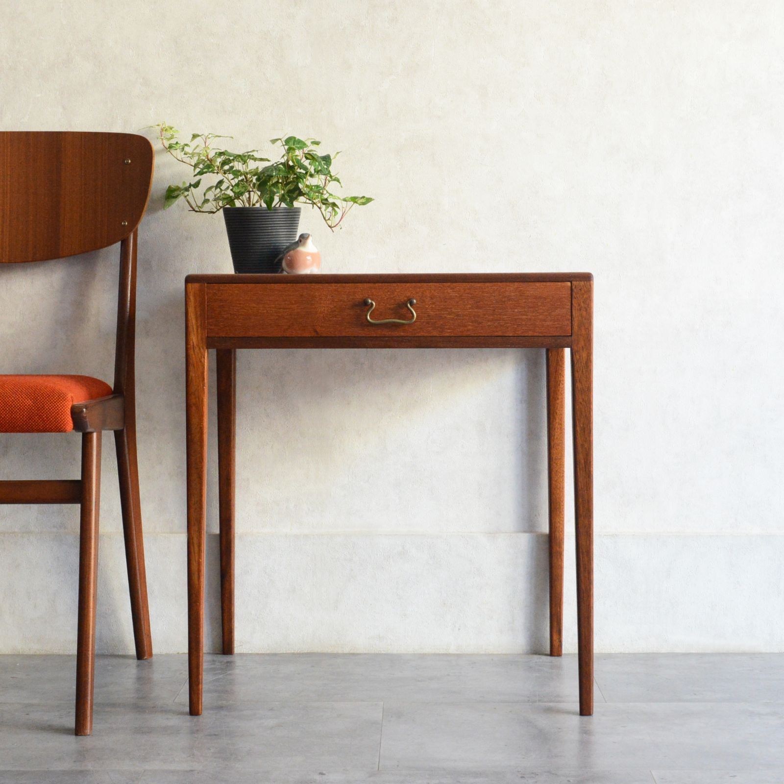 デンマーク 北欧ヴィンテージ チーク サイドテーブル 抽斗付 北欧家具