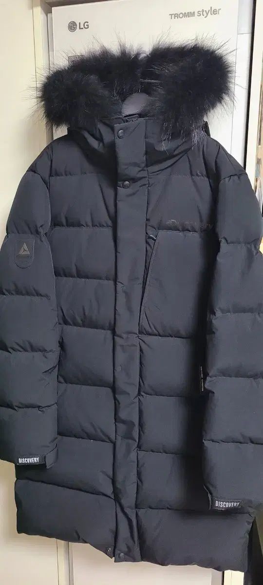 DISCOVERY ブラック ファー フード ダウン Mサイズ
