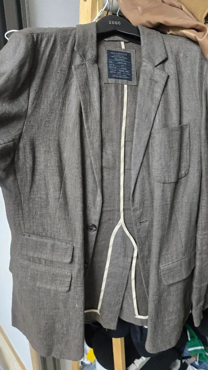オールセインツ ブラウン リネン ブレーザー