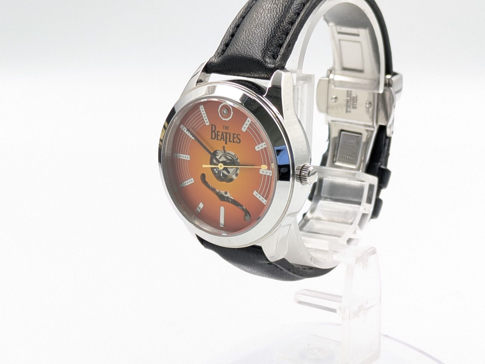  ザ ビートルズ 50周年 JAPAN TOUR 1966 腕時計 ブラックレザー 自動巻き ダウンジャケット 自動巻き時計 腕時計(アナログ)